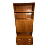 Bibliothèque haute en teck style rétro vintage milieu du siècle avec intérieur bureau par G-Plan