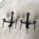 Wrought iron candle holders 1900 brutalist sconces
