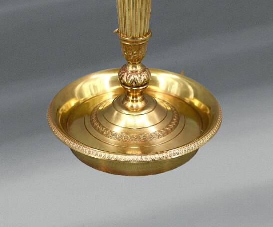 Empire Style Solid Bronze Bouillotte Lamp with Sheet Metal Shade