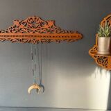 Old wall corner shelf in cut wood from the 1900s