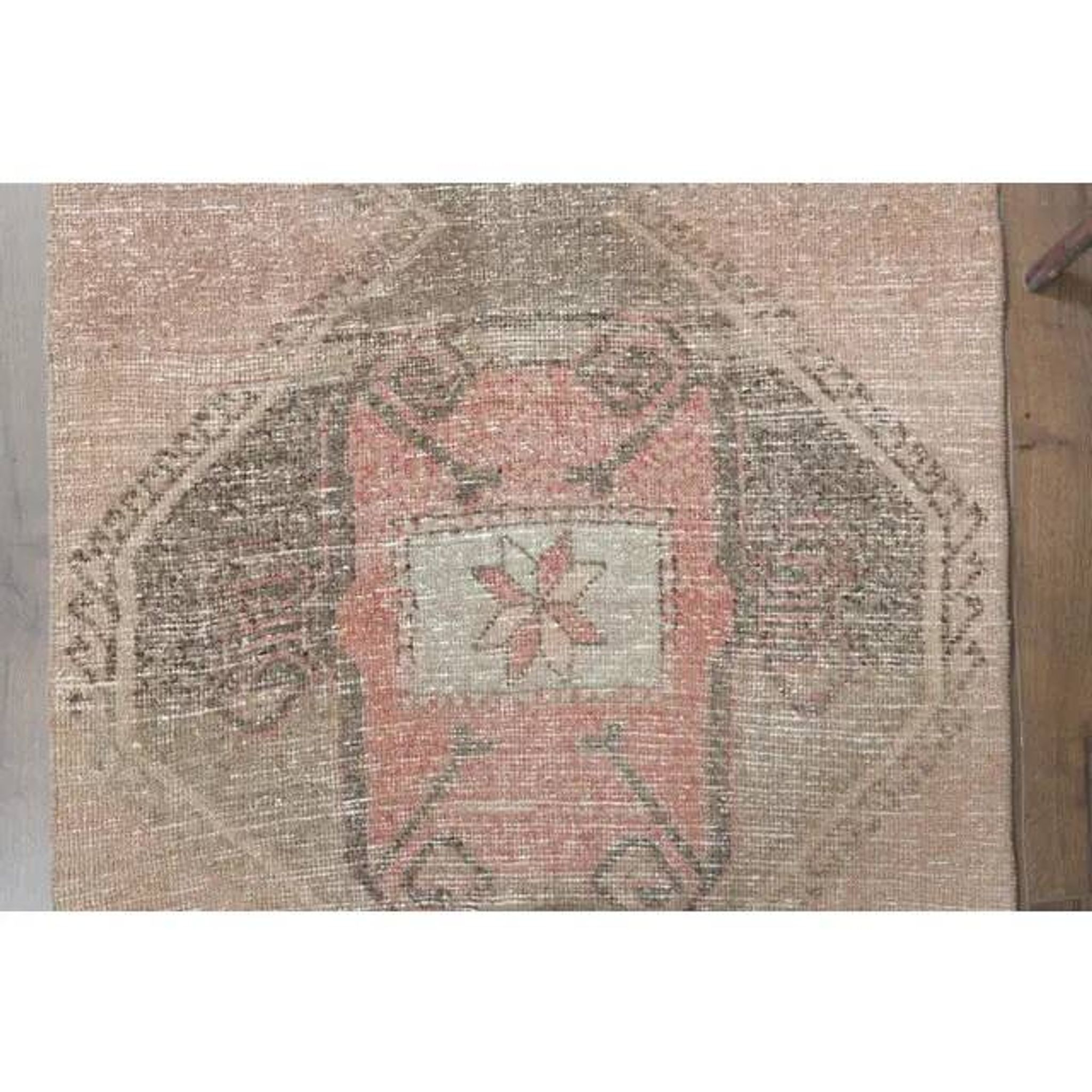 1970s Turkish Oushak Handmade Wool Cotton Orange Runner Rug 98x346