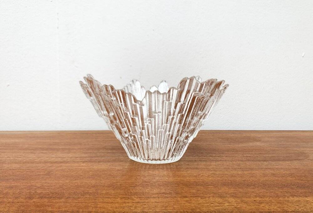Mid-Center Finnish Revontulet Glass Bowl by Tauno Wirkkala for Humppila