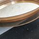 Round mirror plexiglass smoked gilac 1970 brown 40 cm