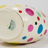 Boch Frères Pichet / Mid-Century Jug in Gold and Polka Dots, Belgium, 1950s