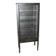 Iron display cabinet with black patina from around 1920