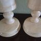 Pair - All-alabaster bedside lamps - vintage