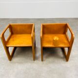2 modular wooden children's chairs