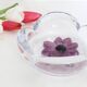 Daum Coppelia series bowl / pocket emptier, crystal and pink glass paste