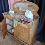 Low cabinet with walnut bramble mirror
