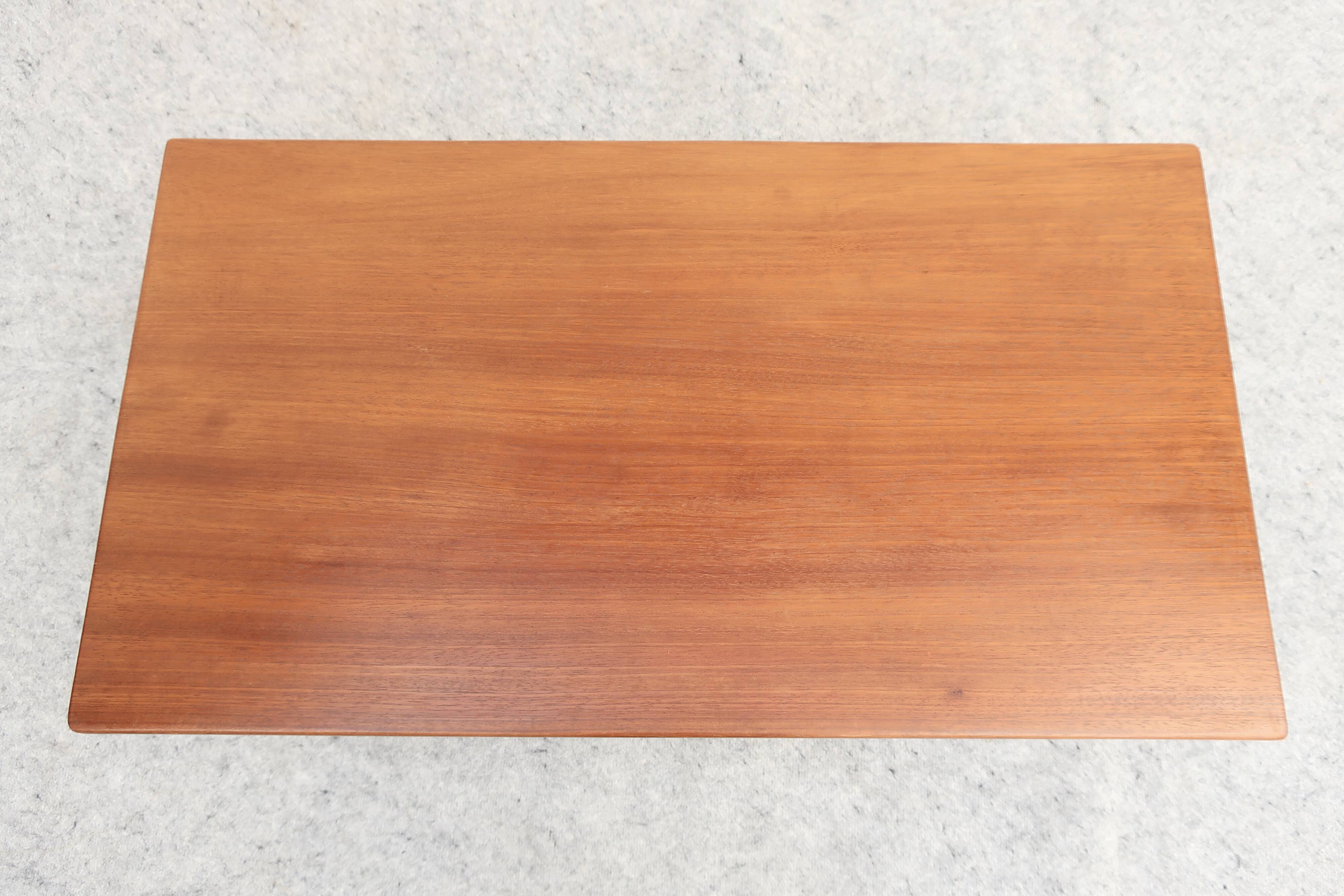 Scandinavian "Brutalist" Coffee Table, Japandi Style, Solid Teak, 20th Century