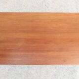 Scandinavian "Brutalist" Coffee Table, Japandi Style, Solid Teak, 20th Century