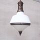 Antique french two tone glass pendant light