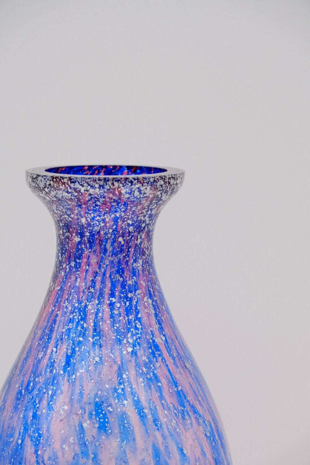 MURANO glass vase with silver leaf inclusions, 1970