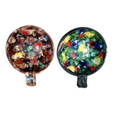 Tasting wine, bowls signed A. Dressinval, ceramist from Vallauris, 1960s.