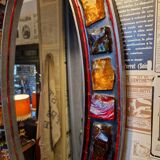 Mirror Jacques Avoinet mid-century brutalist glass, wrought iron, lead