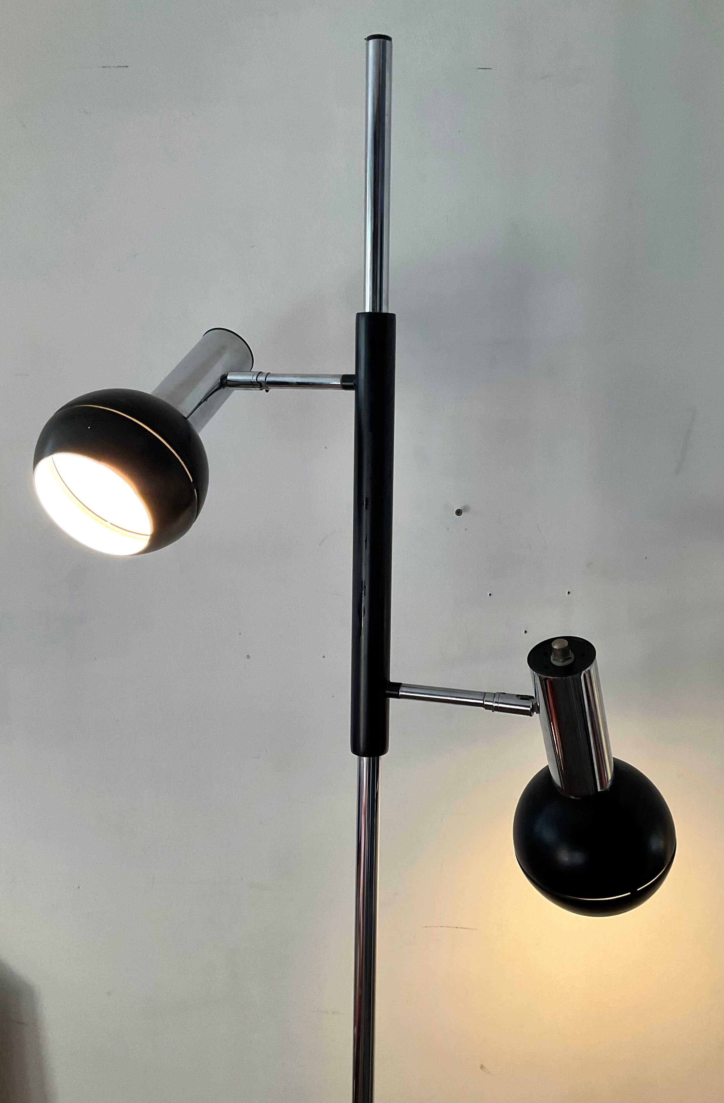 Lampadaire liseuse vintage 2 spots années 70