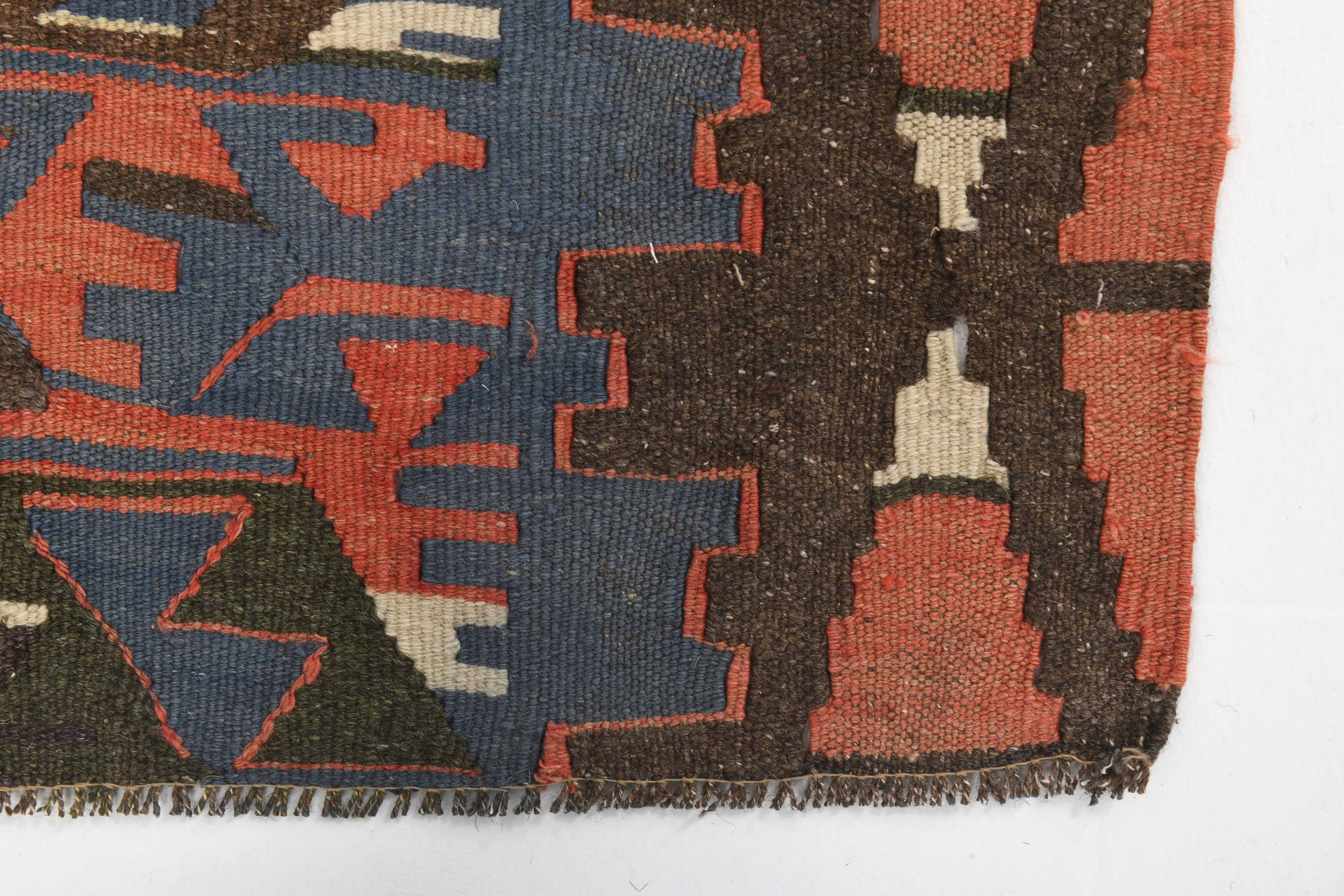 Blue & Brown Vintage Kilim Rug 158x275Cm SK 35367