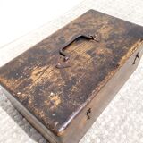 Old wooden box with locker