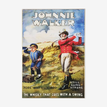 Affiche Johnnie Walker sur bois