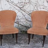 Velvet armchairs, 1950s, set of 2
