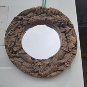 Miroir vintage en liège des années 60