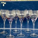 Ensemble de 6 verres à vin en cristal peint à la main - Design vitrail artisanal unique