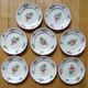 Kg luneville "réverbère" 8 dessert plates earthenware hand-painted flowers ø20.5cm