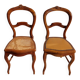 pair of Art Nouveau chairs, cane and faux leather