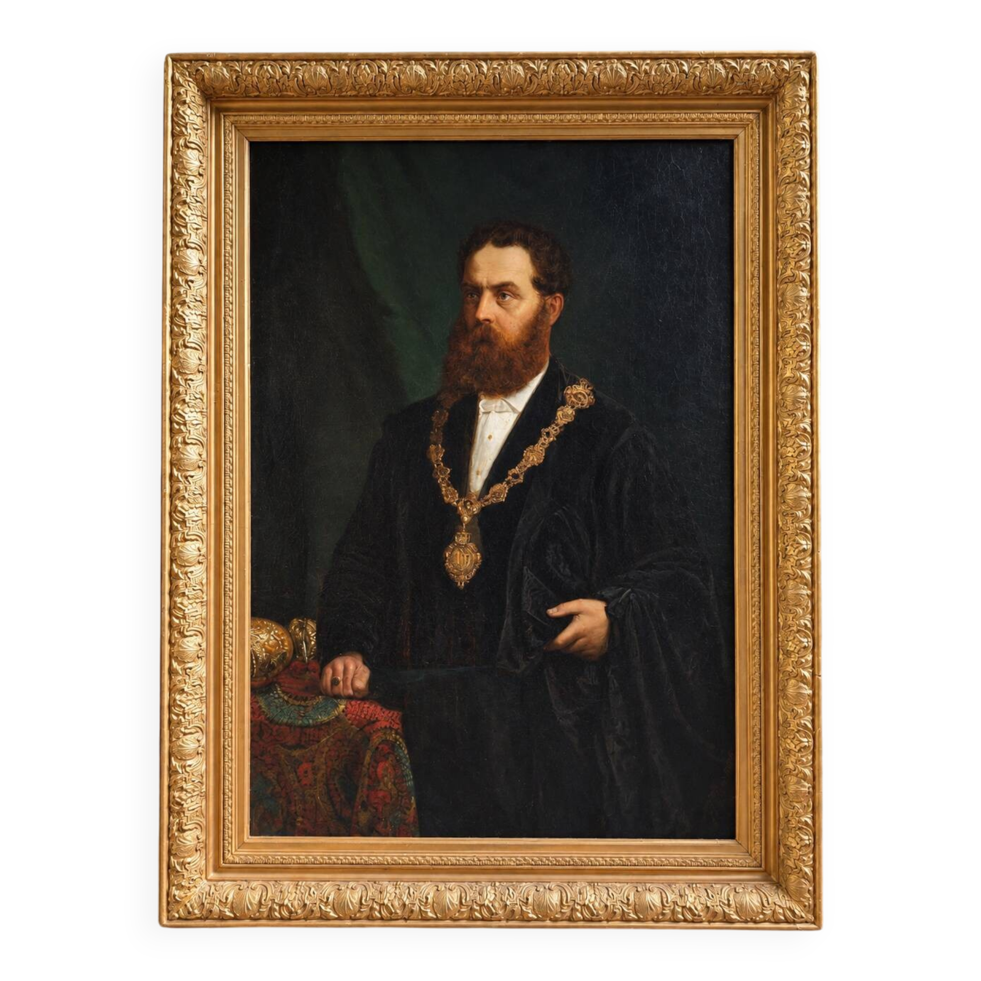 Dutch School 19th Century: Important portrait of a notable – Oil on canvas –
