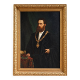 Dutch School 19th Century: Important portrait of a notable – Oil on canvas –
