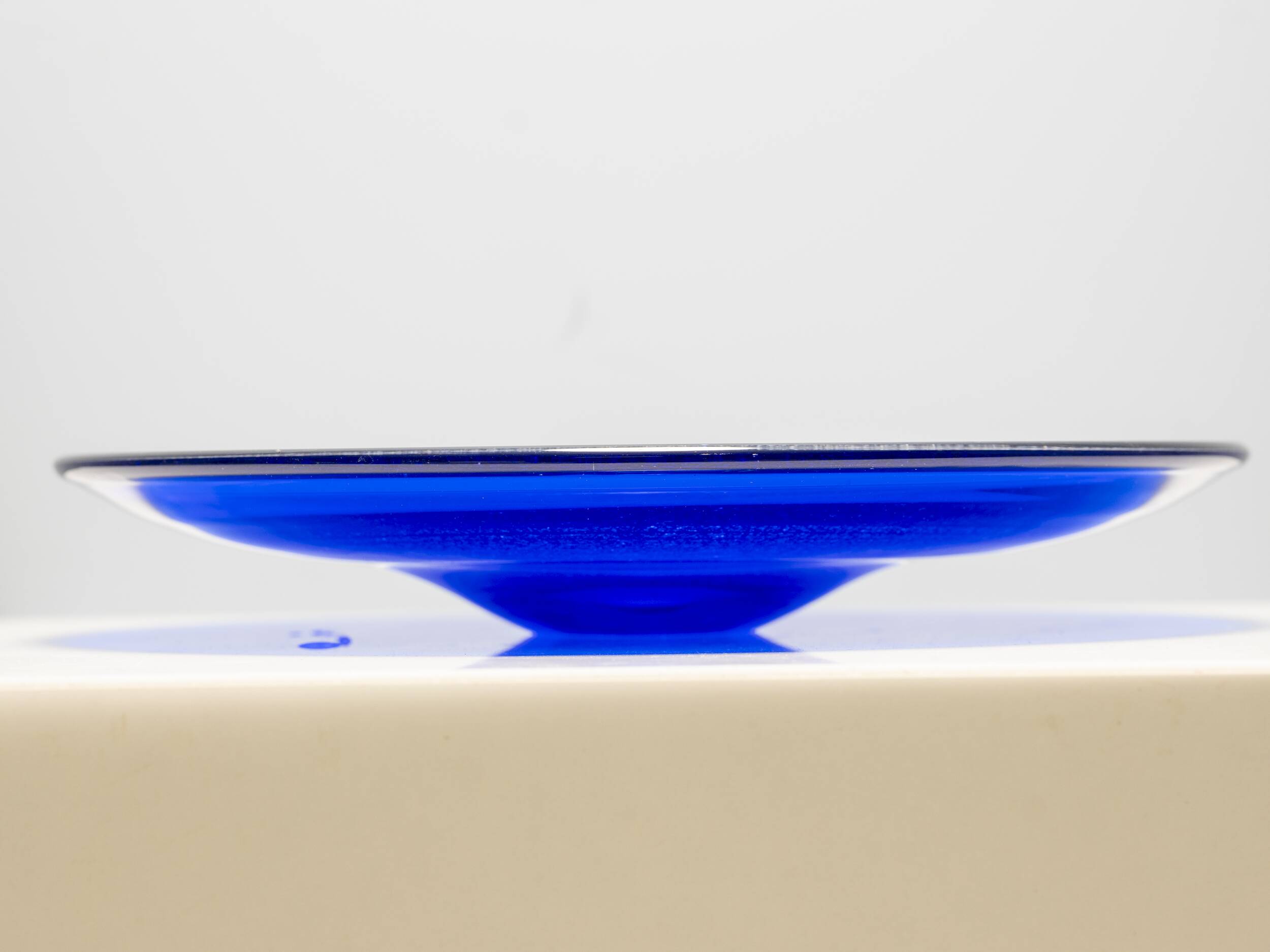 Glass bowl with gold foil, František Vízner, 1976, Czechoslovakia