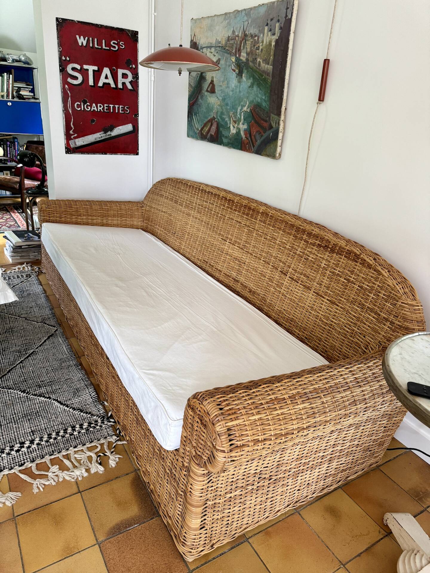 3 seater rattan sofa from Conran shop vintage