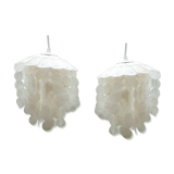 Duo of hanging lamps in mother-of-pearl tassels