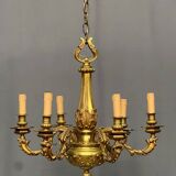 Louis XVI style chandelier. Solid bronze.