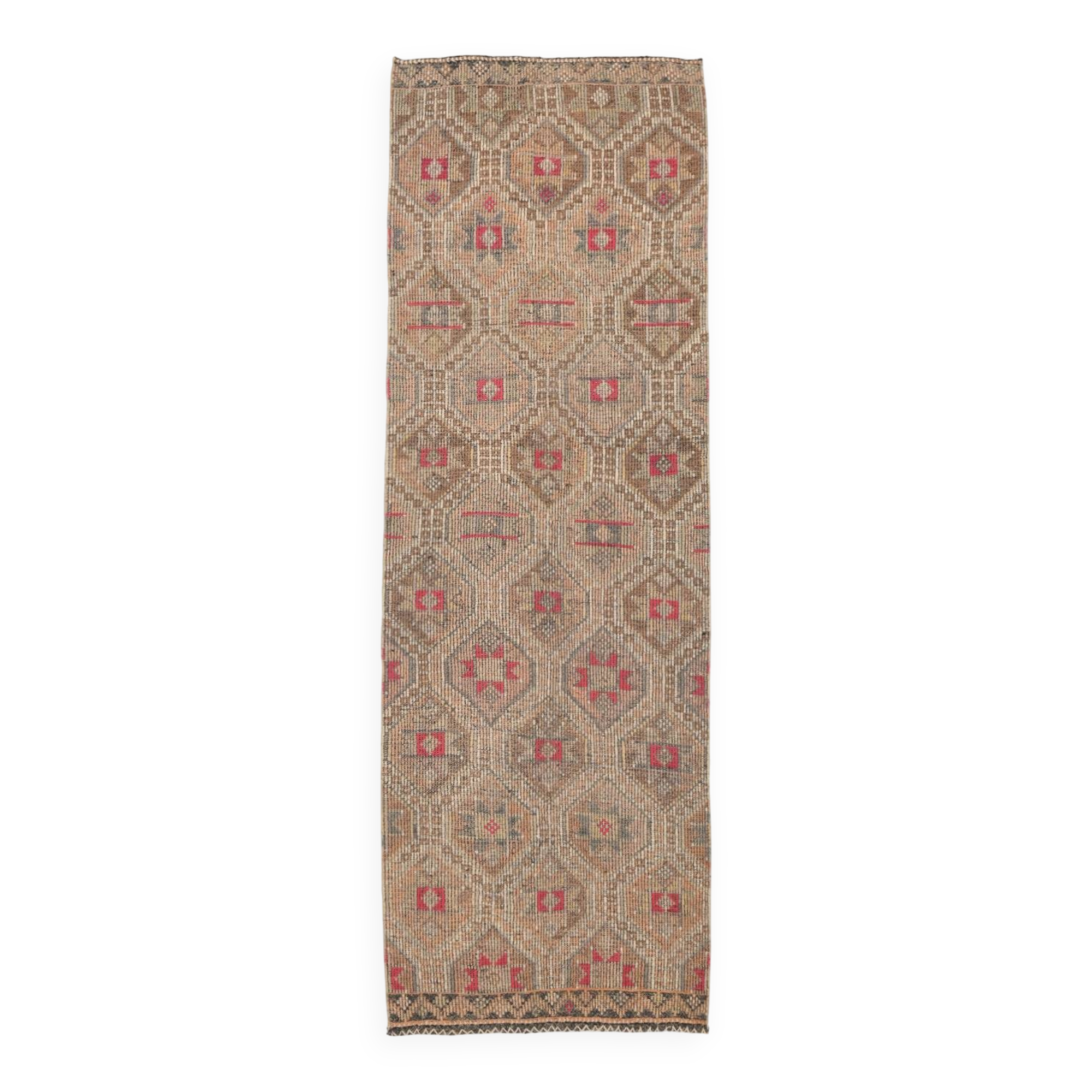 Rug For Hallway Red & Brown Kilim Runner Rug, 92x280Cm