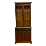 English two-body yew display case from the 1980s