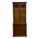 English display cabinet with two sections made of yew from the 1980s.