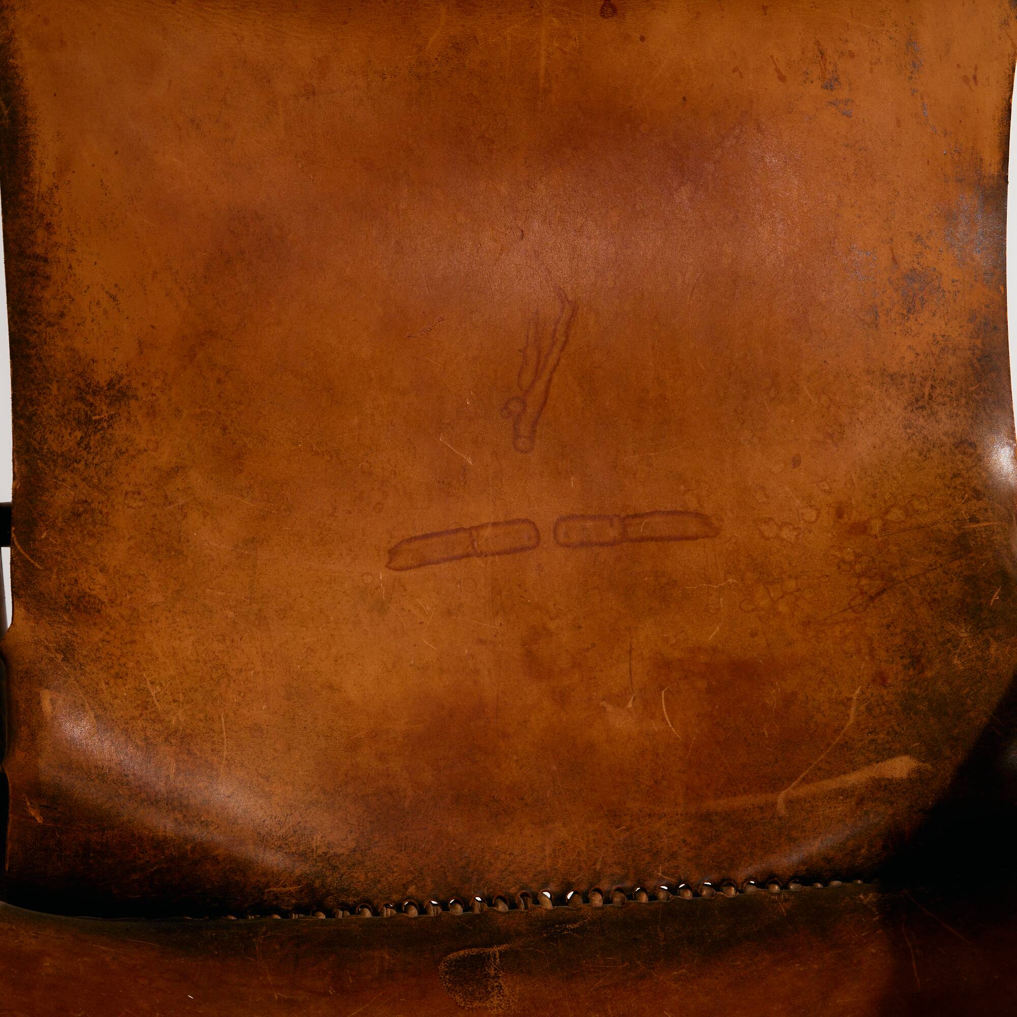 Hungarian calf leather lounge chair