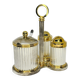 Elegant antique metal/brass condiment set