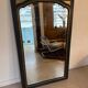 Miroir vintage glace biseautée en bois noir et doré