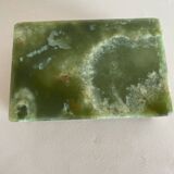 Cigarette box and ashtray in green onyx