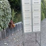 Industrial furniture with drawers on feet 1950