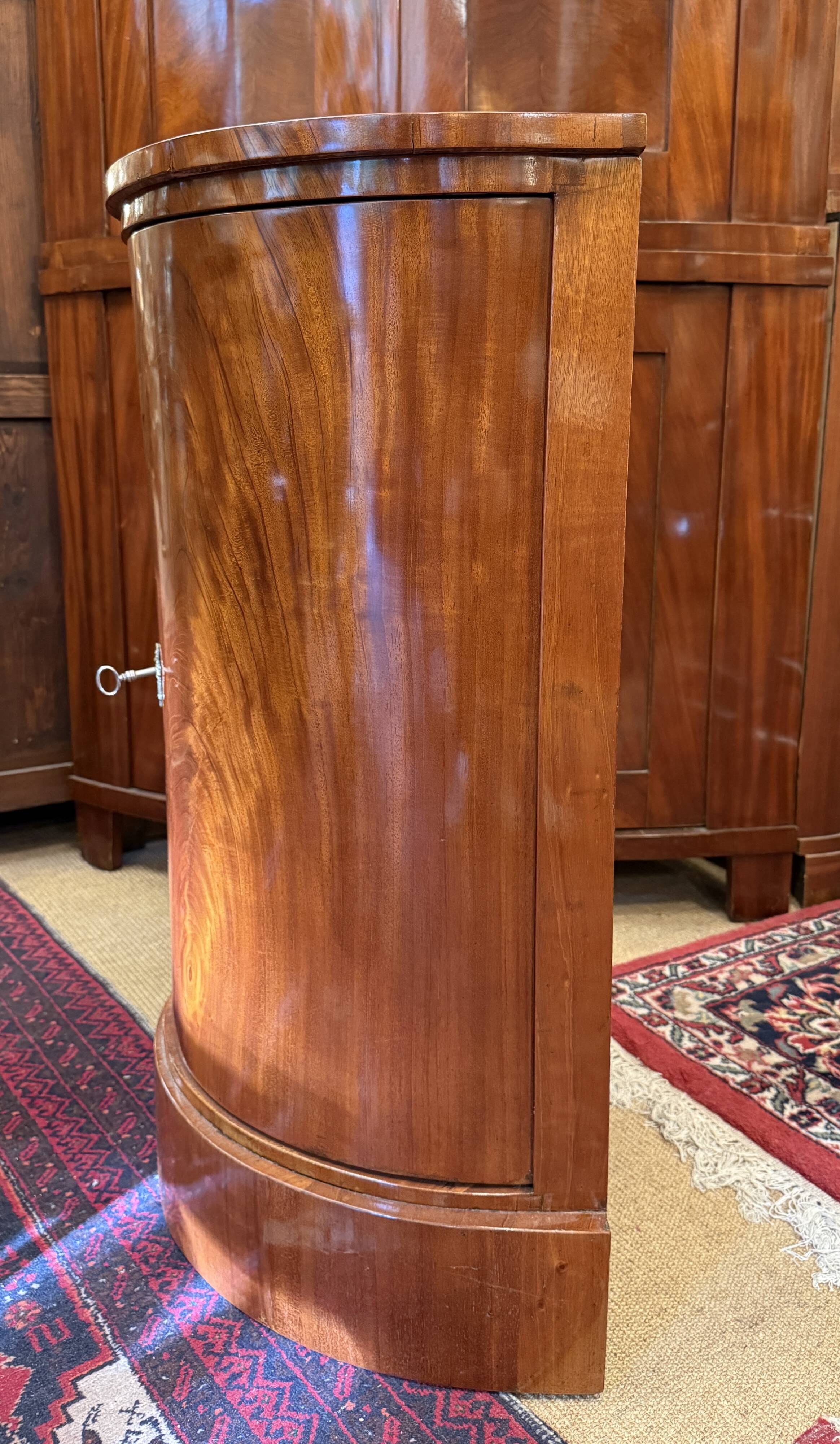 Antique Biedermeier Demi-Lune Mahogany Cabinet 1820