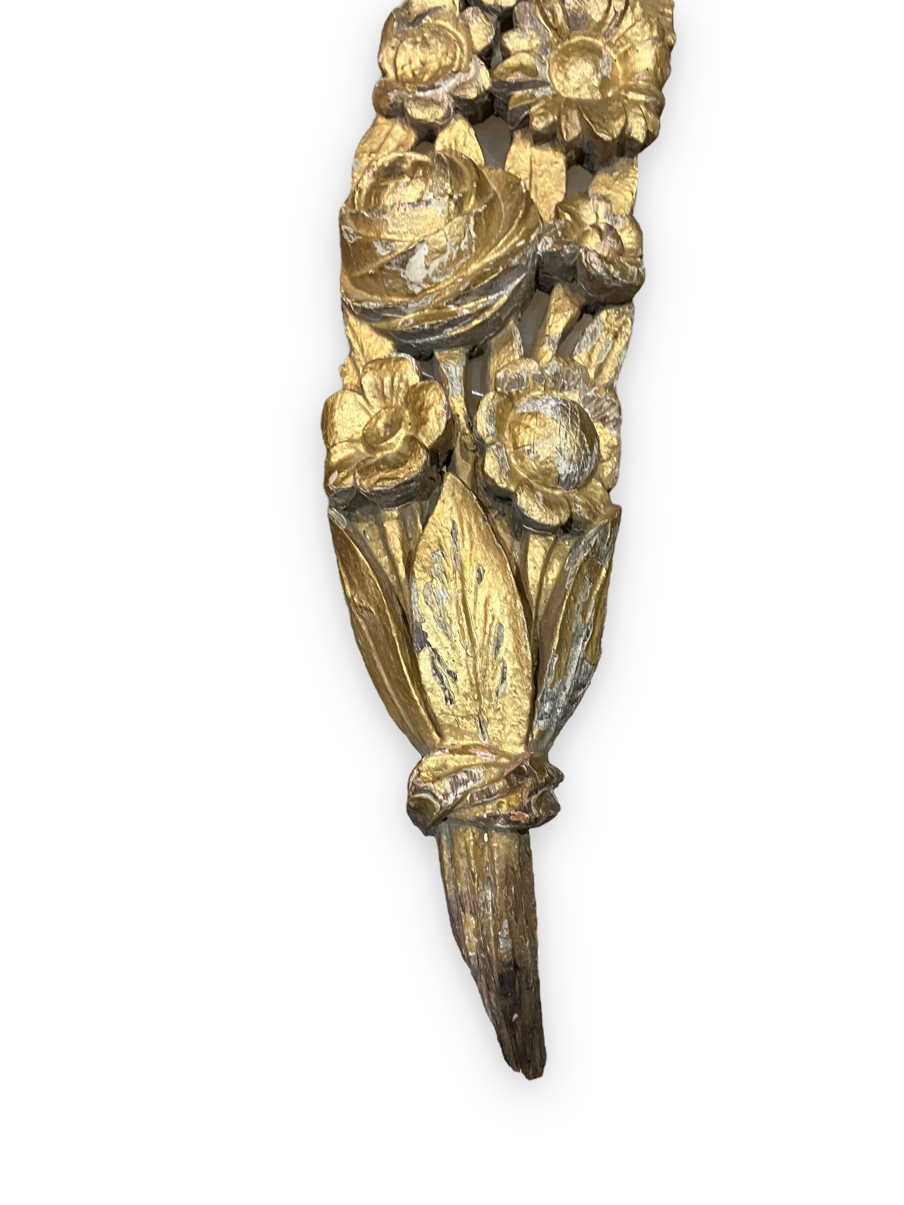 Pair of gilded wood decorated with floral garlands