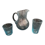 Carafe and its two glasses signed Biot.