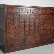 Large French oak notary apothecary cabinet / filing cabinet, 1920/30s