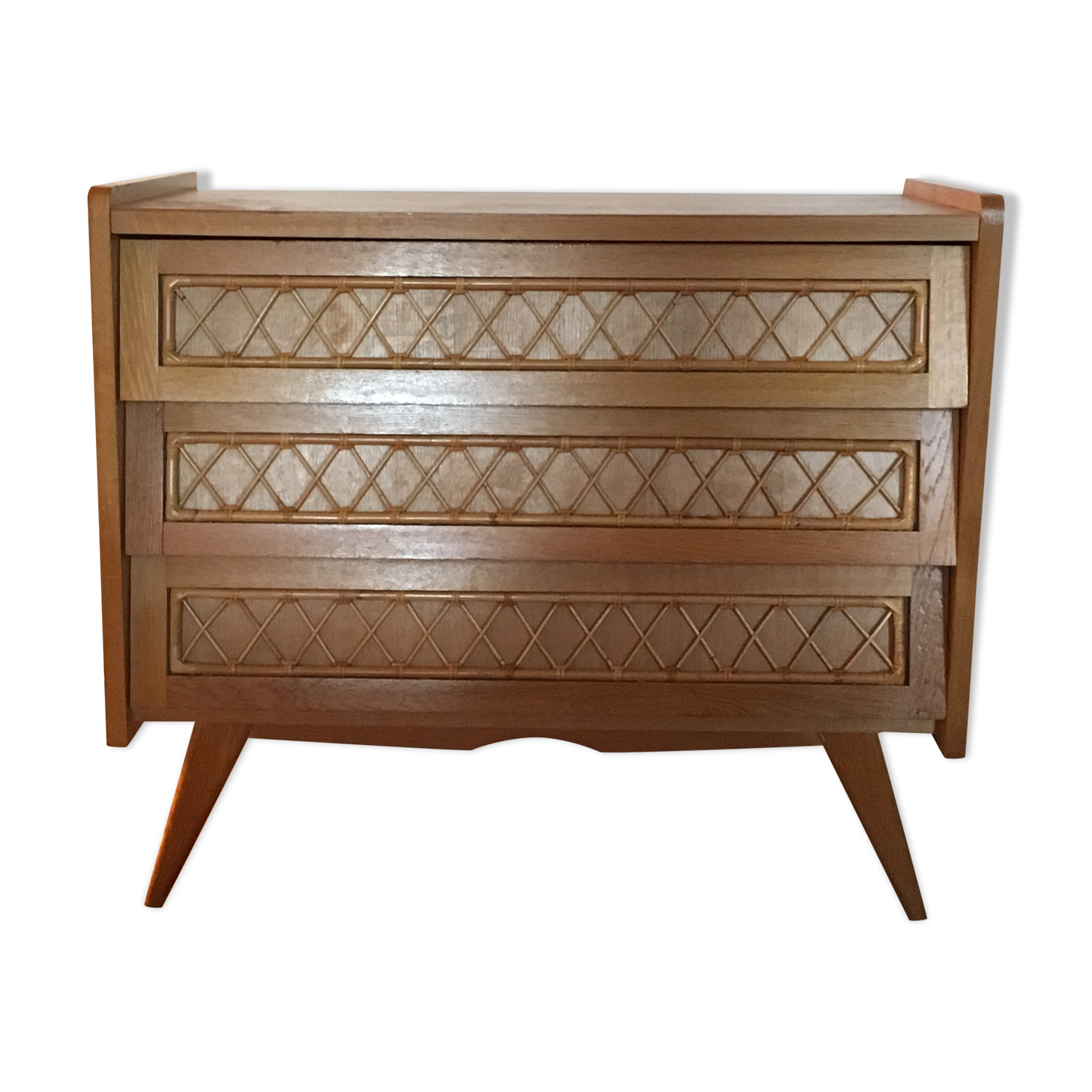 Commode en rotin vintage