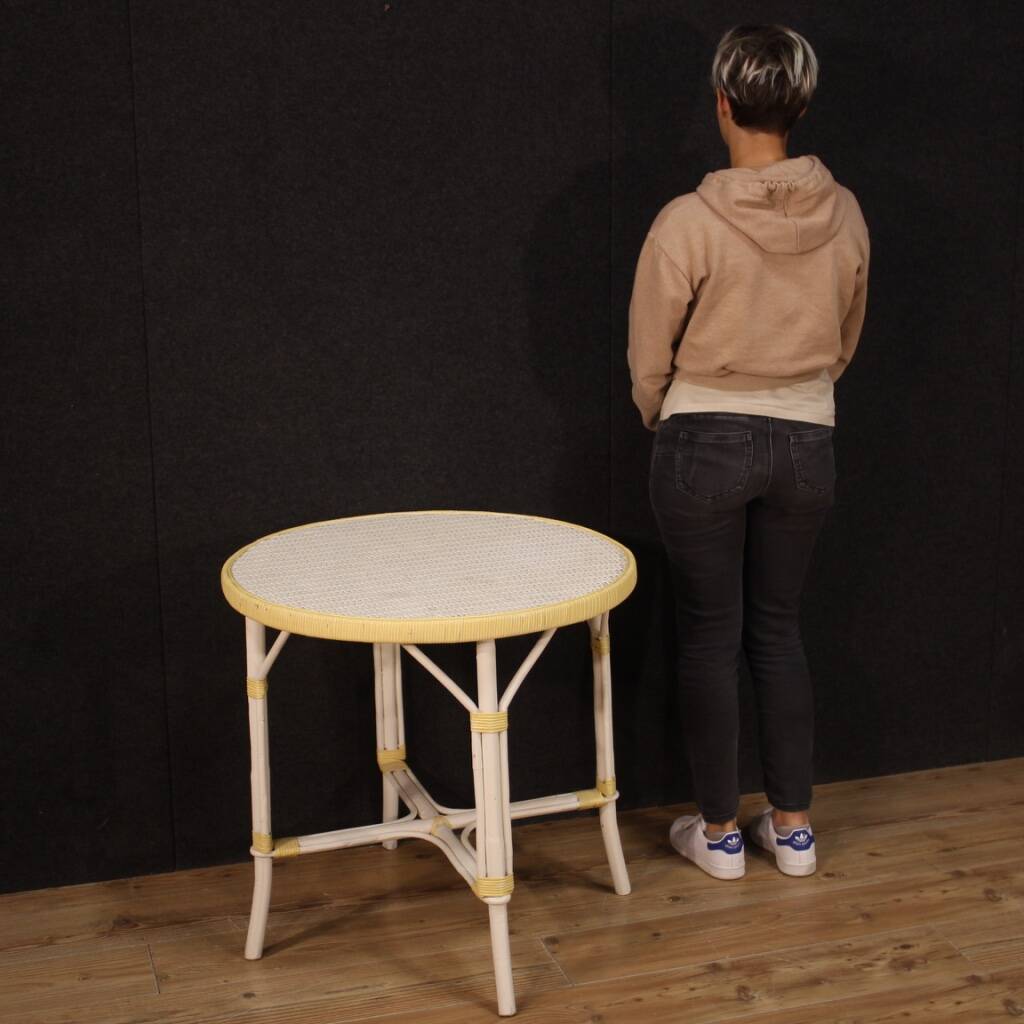 Table basse de jardin en osier, années 80