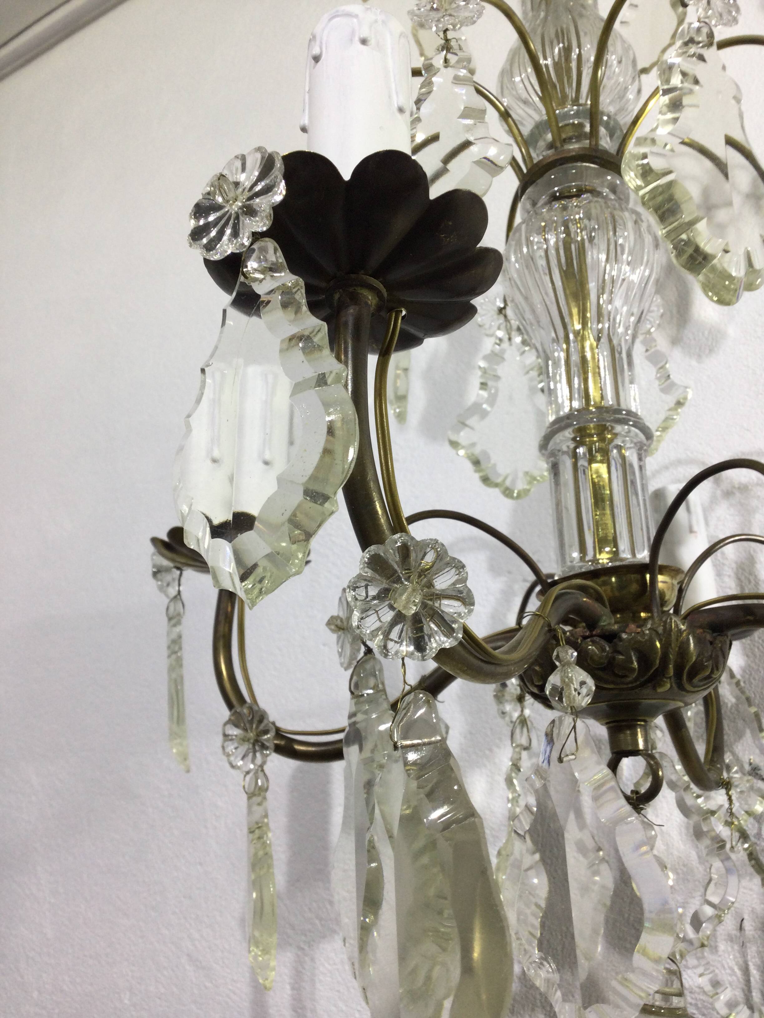 Chandelier 4 lights bronze and tassels