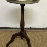 Louis XVI style tripod pedestal table in mahogany and marble